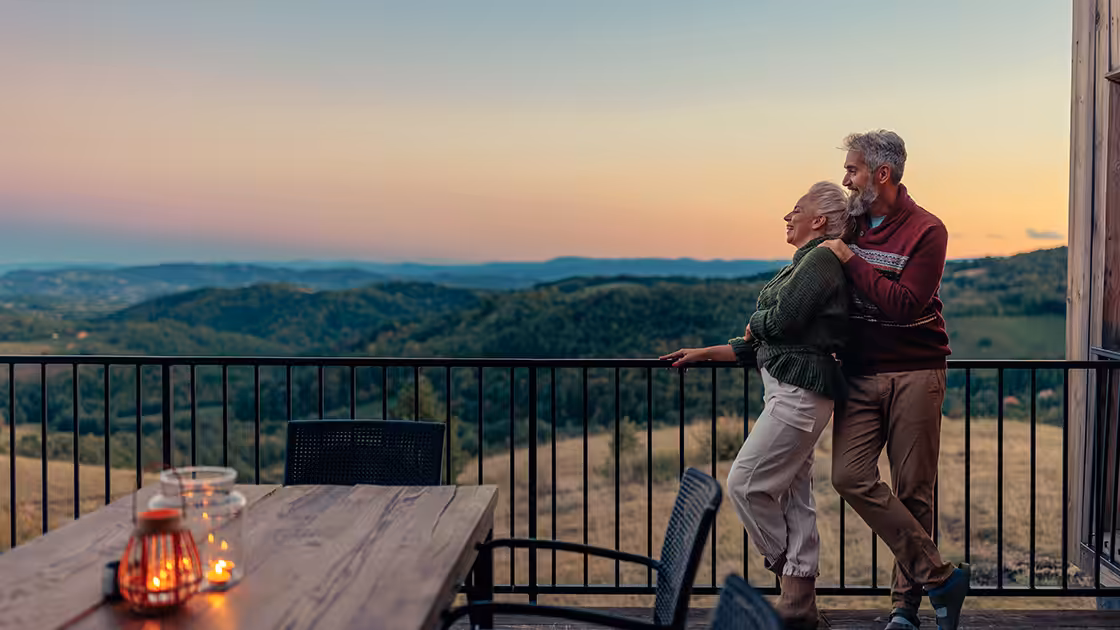 Bone grafting couple on balcony