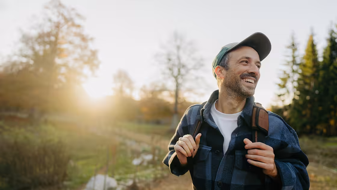Bone regeneration man hiking