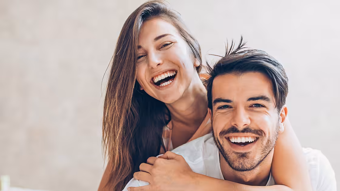 Periodontal services couple laughing