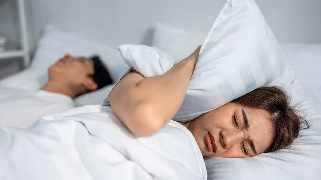 Snoring and sleep apnea patient snores